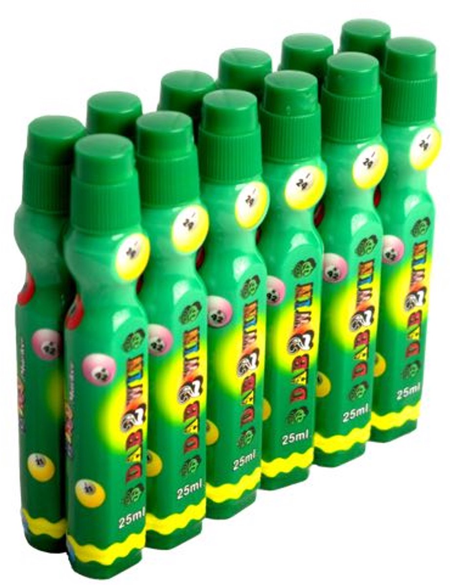 Bingostiften - Bingodabber Lucky Groen | Inhoud 25 ml | 12 stuks